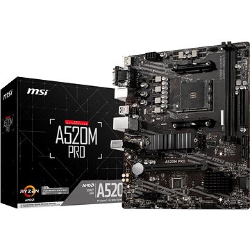 Obrázok MSI MB Sc AM4 A520M PRO, AMD A520, VGA, 2xDDR4, m-ATX A520M PRO