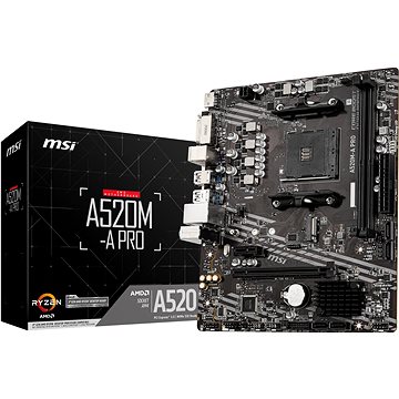 Obrázok MSI MB Sc AM4 A520M-A PRO, AMD A520, VGA, 2xDDR4, m-ATX A520M-A PRO