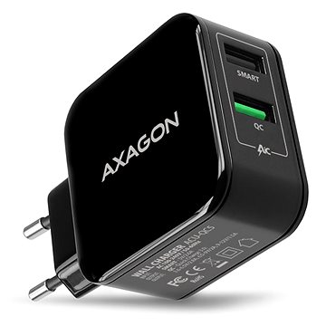 Obrázok AXAGON ACU-QC5, QUICK a SMART nabíjačka do siete, 2x port QC3.0/AFC/FCP + 5V-2.6A, 31W, ACU-QC5