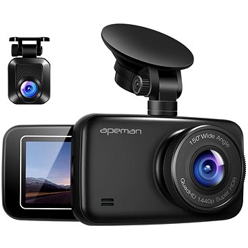 Obrázok Digitální Autokamera Apeman C860, 1440P a 1080P Dual Dash Cam