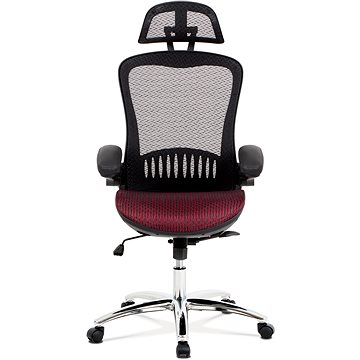 Obrázok Office chair,Back Mesh black + Seat Mesh red, PP armrests, Multi-function mech, 350 mm base