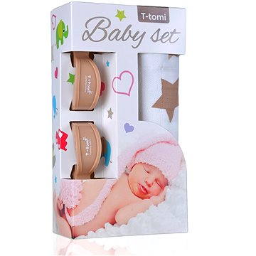 Obrázok T-tomi Baby Set - béžové hviezdičky (8594166542969)