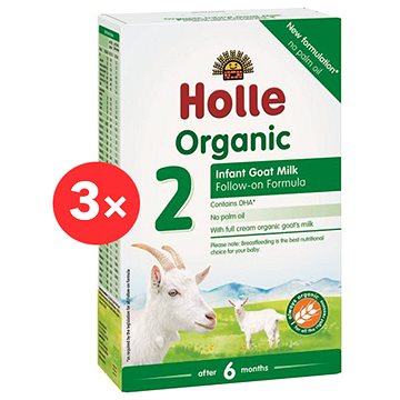 Obrázok HOLLE BIO Detská mliečna výživa na báze kozieho mlieka 2 pokračovacie 3× 400 g (7640161878181)