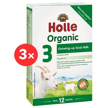 Obrázok HOLLE BIO Detská mliečna výživa na báze kozieho mlieka 3 pokračovacie 3× 400 g (7640161878327)