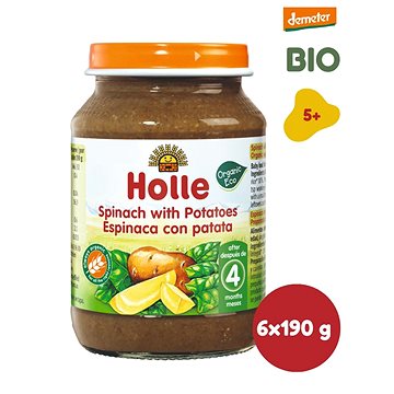 Obrázok 6x HOLLE Bio Špenát so zemiakmi, 190 g - zeleninový príkrm