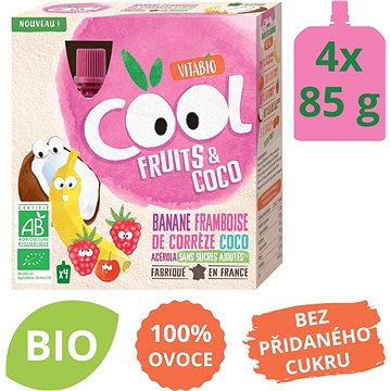 Obrázok VITABIO Ovocné BIO kapsičky Cool Fruits jablko, kokos, banán, maliny a acerola 4× 85 g (3288131600505)