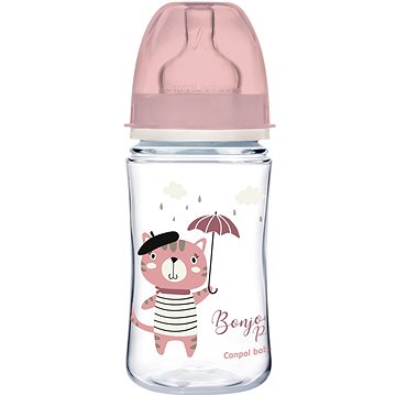 Obrázok Antikoliková fľaštička Canpol Babies Easy Štart - Bonjour, 240 ml