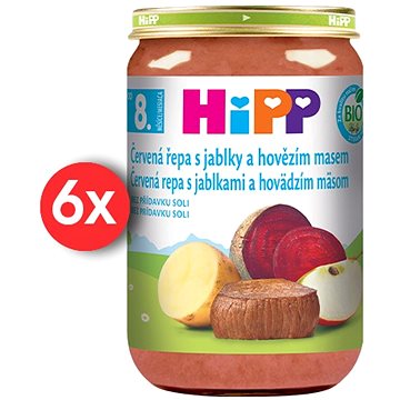 Obrázok HiPP BIO Červená repa s jablkami a hovädzím mäsom - 6x 220g (4062300278486)