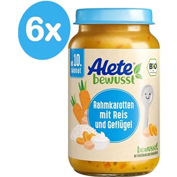 Obrázok ALETE BIO Příkrm Mrkev na smetaně s rýží a krůtím masem 6× 220 g (4251099600817)