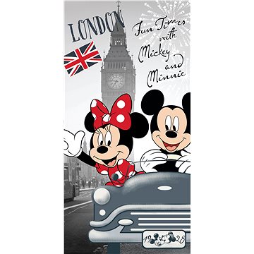 Obrázok Jerry Fabrics Osuška Mickey and Minnie in London, 70 x 140 cm