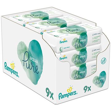 Obrázok PAMPERS Aqua Pure vlhčené obrúsky 9 x 48 ks