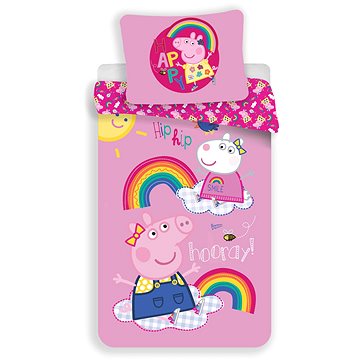 Obrázok Jerry Fabrics Detské bavlnené obliečky Peppa Pig 014, 140 x 200 cm, 70 x 90 cm