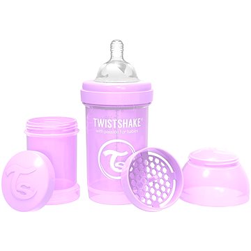 Obrázok Twistshake Dojčenská fľaša Anti-Colic 180ml (cuml.S) Pastelovo fialová