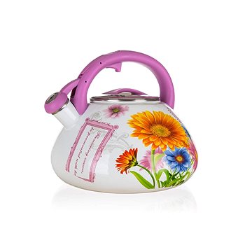 Obrázok BANQUET Konvice smaltovaná pískací FLOWERS 3 l