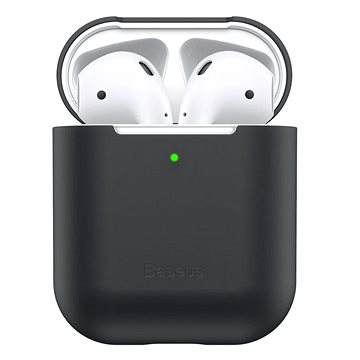 Obrázok Baseus Ultrathin Series Silica gumené púzdro pre Airpods 1/2, čierne (WIAPPOD-BZ01)