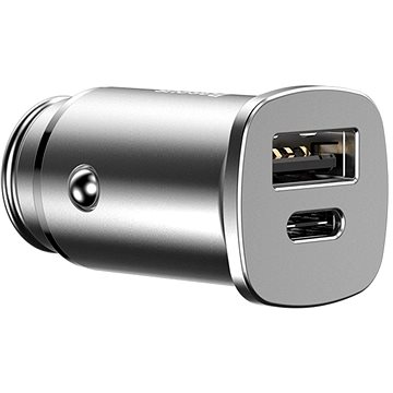 Obrázok Baseus Square PPS smart autonabíjačka USB Quick Charge 4.0 / USB-C 3.0, strieborná