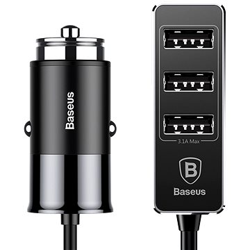 Obrázok Baseus Enjoy Together 4x USB 5.5A autonabíjačka, čierna