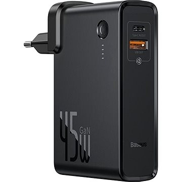 Obrázok Baseus GaN Power Station 2 in 1 PowerBank & Charger 10000 mAh 45 W Black (PPNLD-C01)