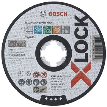 Obrázok Plochý řezný kotouč Bosch Multi Material systému X-LOCK, 125×1,6×22,23 - 2608619270