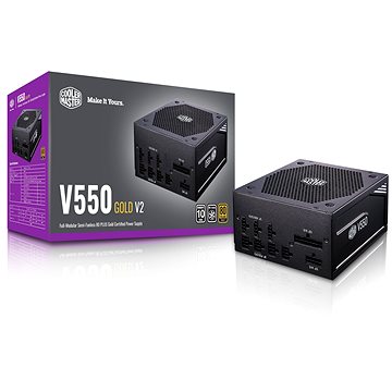 Obrázok Cooler Master zdroj V550 Gold-v2, 550W, 80+ Gold MPY-550V-AFBAG-EU