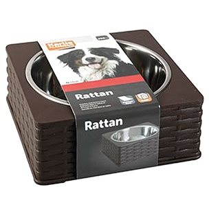 Obrázok Karlie nerez v plastovém stojánku Rattan Single 850 ml