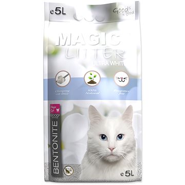 Obrázok MAGIC CAT LITTER KOCKOLIT BENTONITE ULTRA WHITE (5L)