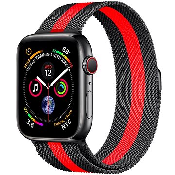 Obrázok COTEetCI oceľový magnetický remienok pre Apple Watch 42/44mm čierny/červený (WH5203-BR)