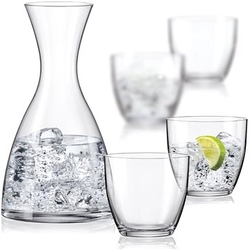 Obrázok Bohemia Crystal Sada 4 pohárov s karafou Water, 1200 ml