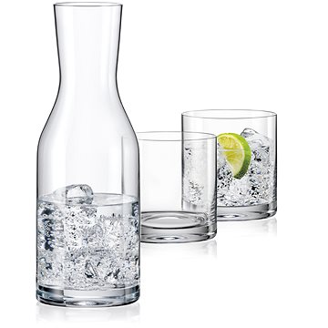 Obrázok Bohemia Crystal Sada 2 pohárov a karafy Wellness, 850 ml