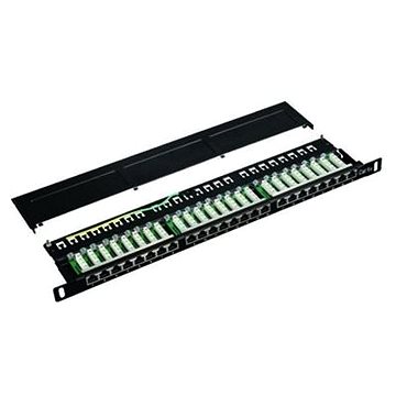 Obrázok Datacom Patch panel 19 STP 24 port CAT5E LSA 0.5U BK (3x8p) (3105)