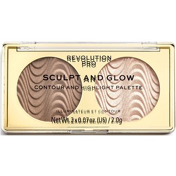 Obrázok Revolution PRO Sculpt And Glow kontúrovacia paletka na tvár odtieň Desert Sky 2x2 g