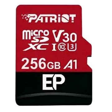 Obrázok 256GB microSDXC Patriot V30 A1, class 10 U3 100/80MB/s + adapter (PEF256GEP31MCX)