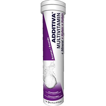 Obrázok Additiva Multivitamin + Mineral + Kofein Ananas šumivé tablety