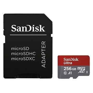 Obrázok SanDisk Ultra microSDXC 256 GB 100 MB/s A1 Class 10 UHS-I, Android, Adaptér NAHRADA ZA 173399