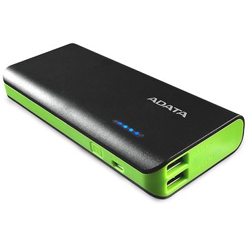 Obrázok ADATA PT100 Power Bank 10000mAh čierno-zelená (APT100-10000M-5V-CBKGR)