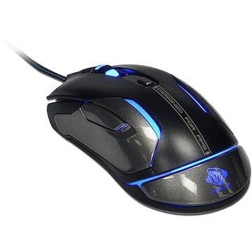 Obrázok E-Blue Myš Auroza Gaming FPS, laserová, 6tl., 1 koliesko, drôtová (USB), čierna, 8200DPI, herné, RGB podsvietenie