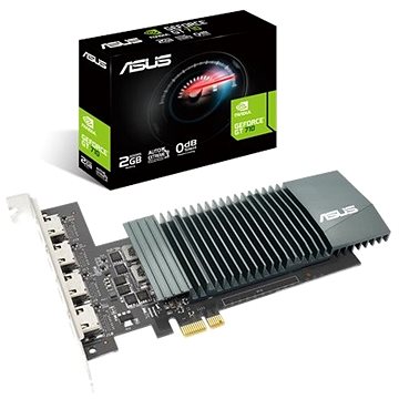 Obrázok ASUS VGA NVIDIA GeForce GT710-4H-SL-2GD5, GT 7102GB GDDR5, 4xHDMI 90YV0E60-M0NA00