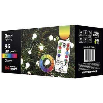 Obrázok EMOS LED Dekoračná reťaz s diaľkovým ovládačom 96xLED/3,6W/230V IP44 EMS158