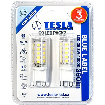 Obrázok Tesla bodová, 3W, G9, teplá bílá (G9000340-5PACK ) biela