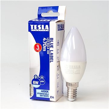 Obrázok Tesla LED žiarovka sviečka E14 6 W (CL140640-7)