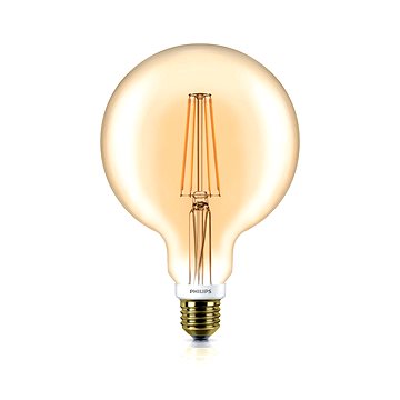 Obrázok Philips LEDClassic Filament Globe Retro 7-50W, E27, GOLD 2000K, číra, stmievateľná (929001229101)