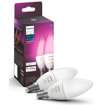 Obrázok Philips Hue White and Color Ambiance 6W E14 set 2ks (929001301302)