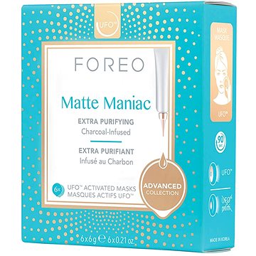 Obrázok FOREO UFO™ Matte Maniac čistiaca maska s aktívnym uhlím pre matný vzhľad  6 x 6 g