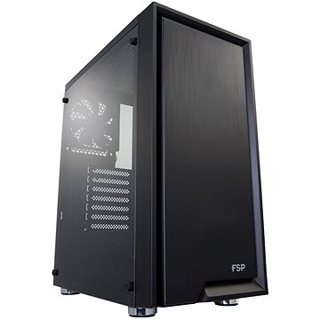 Obrázok FSP/Fortron ATX Midi Tower CMT140 Black, průhledná bočnice POC0000105