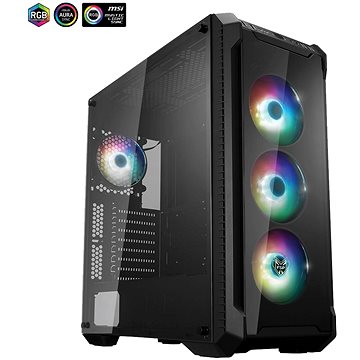 Obrázok FSP/Fortron ATX Midi Tower CMT520 PLUS black, průhledná bočnice, 4 x A.RGB LED 120 mm ventilátor POC0000060