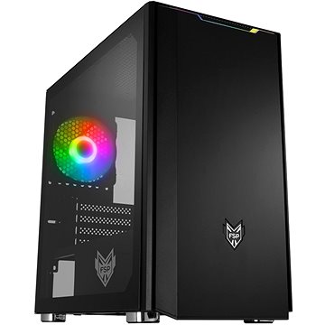 Obrázok FSP/Fortron Micro ATX CST310 Black, průhledná bočnice, 1 x A. RGB LED ventilátor POC0000069