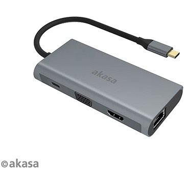 Obrázok AKASA - externí USB hub - USB typ-C na 9-in-1 AK-CBCA21-18BK