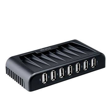 Obrázok AKASA Connect 7+ port USB 2.0, čierny (AK-HB-09BK)