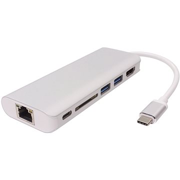 Obrázok PremiumCord USB 3.1 na HDMI + RJ45 + 2xUSB3.0 +SD card + PD charge (ku31dock05)