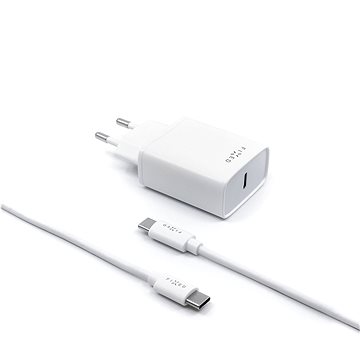 Obrázok FIXED USB-C PD, 18W + USB-C kabel 1m (FIXC18-CC-WH) biela